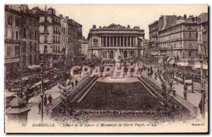 Old Postcard Marseille Square Of Arts And Monument From Pierre Puget