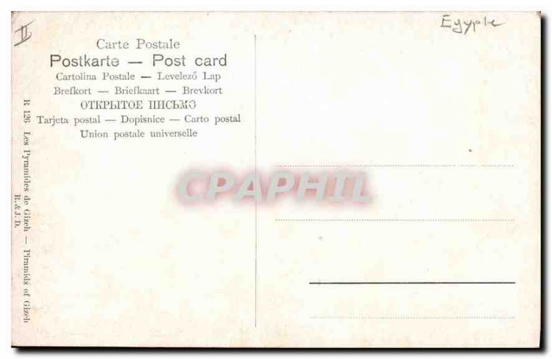 Old Postcard Egypt Egypt Giza Pyramids