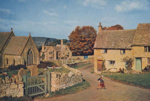 Child On Pushbike Bike Cycle Snowshill Gloucestershire Cotswolds 1970s Postcard