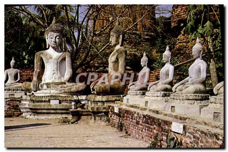 Postcard Modern Thailand Buddha statues Yai Chai Mongkoi Ayudhya