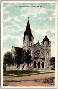 1920's Catholic Church Columbia Missouri MO Parish Posted Postcard