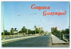 1978 5 of June Bridge Above Salado Lake Conozca Guayaquil Ecuador Postcard