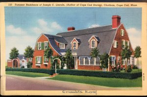 Vintage Postcard 1943 Joseph Lincoln House, Cape Cod, Chatham Massachusetts (MA)