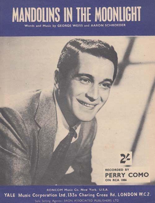 Perry Como Mandolins In The Moonlight 45 Piano Sheet Music Ephemera