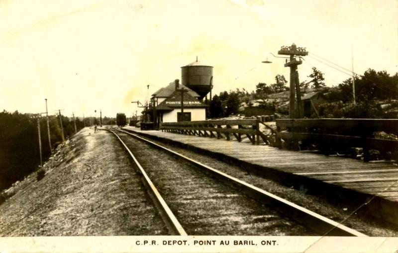 Canada - ON, Point au Baril. Canadian Pacific Railway Depot. *RPPC