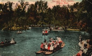 Vintage Postcard The Lake Public Garden City Park Boston Massachusetts MA