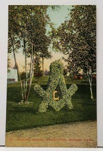 SPOKANE Washington MASONIC EMBLEM Manito Park Postcard H4