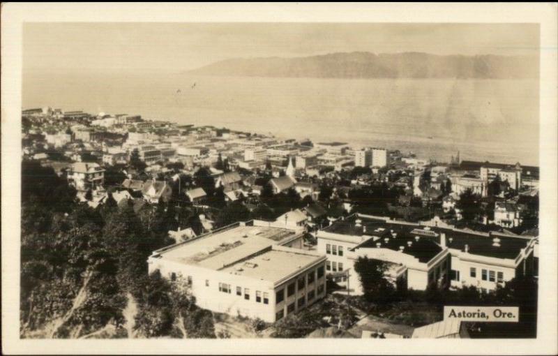 Astoria OR Birdseye View Real Photo Postcard