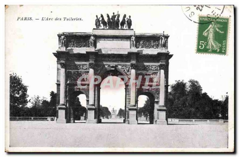 Old Postcard Paris Arc Tuileries