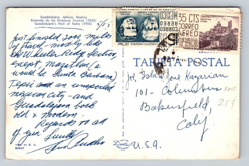 1955  Guadalajara  Jalisco   Mexico    Postcard