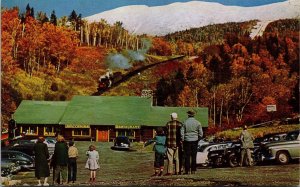 Vtg Fabyans NH Mt Washington COG Railway & Train Station 1960s Postcard