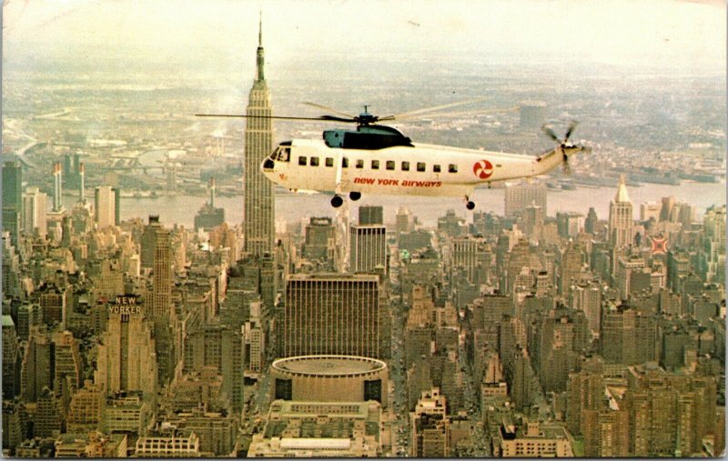 1960s Helicopter over Midtown Manhattan New York Airways New York City NYC Card