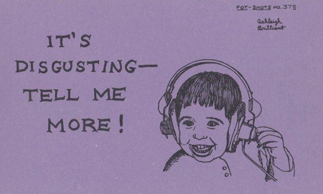 Its Rude Disgusting Tell Me More Old Hi Fi Headphones Motto Proverb Postcard