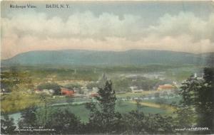 Bath New York Birdseye View C-1910 Harper hand colored postcard 7539