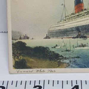 RMS Queen Mary Gunard White Star Vintage Postcard