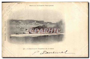 Old Postcard Boat War L & # 39Argonaute first class Torpedo