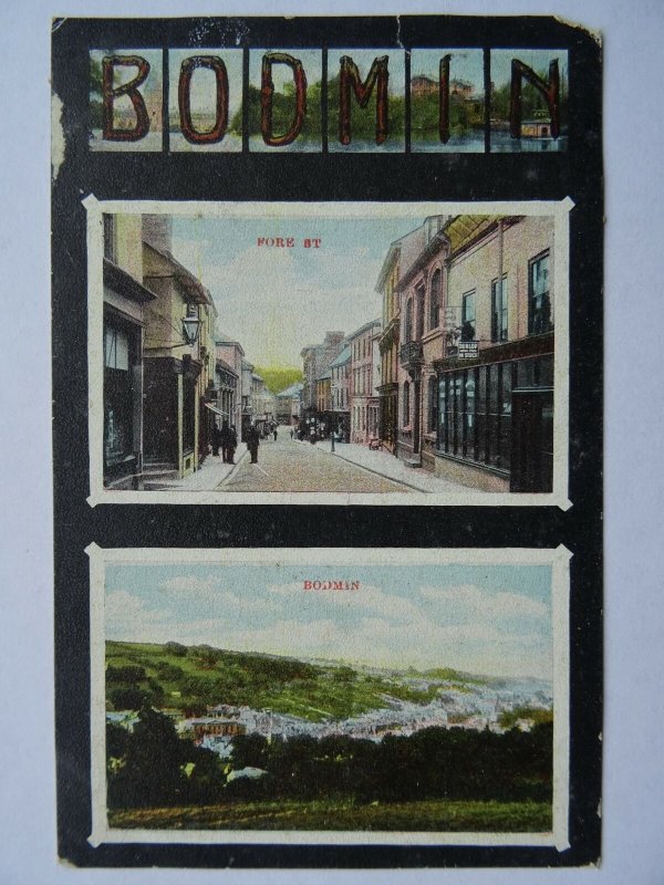 Cornwall BODMIN c1908 Two Image Art Nouveau Postcard by Argylls Series