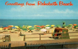 Delaware Rehoboth Beach Greetings With Beach Scene