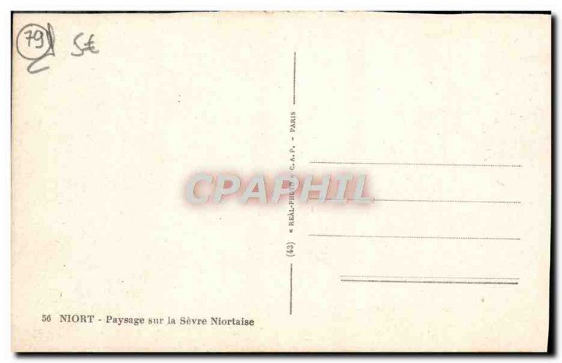 Old Postcard Niort landscape on the Sevre Niortaise