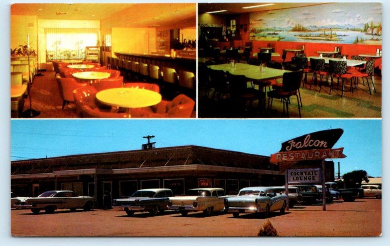 WINSLOW, AZ Arizona ~ Route 66 ~ FALCON RESTAURANT c1950s Cars Roadside Postcard