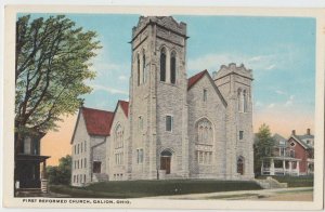 GALION Ohio Postcard Bucyrus Mt Gilead Mansfield 1917 FIRST REFORMED CHURCH