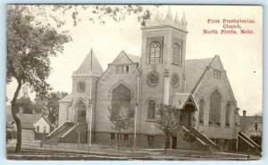 NORTH PLATTE, Nebraska NE ~ FIRST PRESBYTERIAN CHURCH ca 1910s Postcard