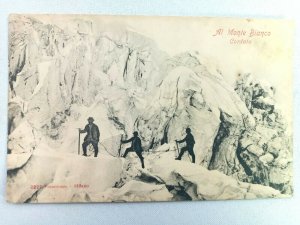 Al Monte Bianco Cordata Milano Italy Mountain Snow Hiking Vintage Postcard