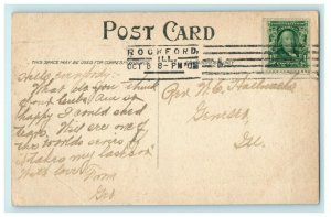 1908 Second Congregational Church Rockford Illinois IL World Series Postcard 