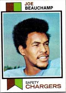 1973 Topps Football Card Joe Beauchamp San Diego Chargers sk2544