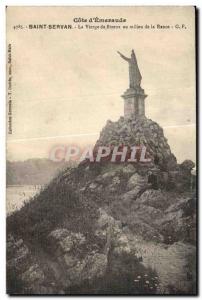 Old Postcard St Servan Virgin of Bizeux has the mouth of the Rance