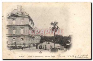 Old Postcard Paris Luxembourg Garden Wing of the Palace