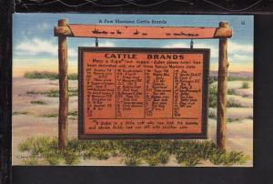 A Few Montana Cattle Brands,Sign Postcard 