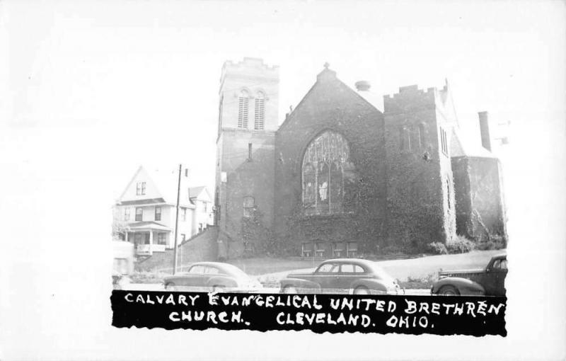 Cleveland Ohio Calvary Evangelical Church Real Photo Antique Postcard K15798