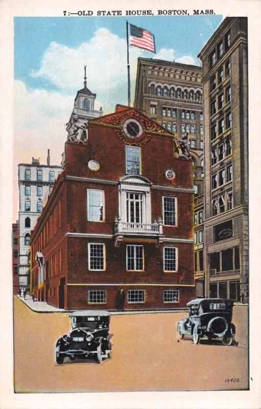 Boston MA~Lot of 5 POSTCARDS 1920s~Faneuil Hall-State Houses-Churches