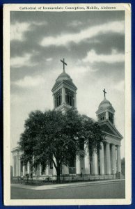 Mobile Alabama al Cathedral of the Immaculate Conception postcard