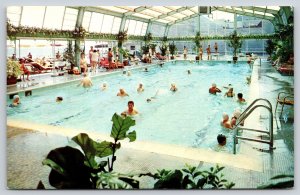 Interior~Pool In Chalfonte Haddons Halls Altantic City NJ~Vintage Postcard