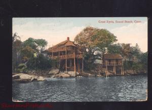 SOUND BEACH CONNECTICUT CREST EYRIE ANTIQUE VINTAGE POSTCARD CT.