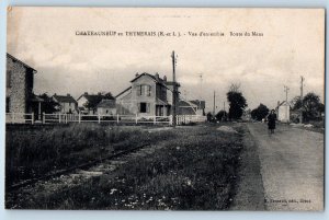 Chateauneuf en Thymerais France Postcard Ronte du Mans Overview c1910