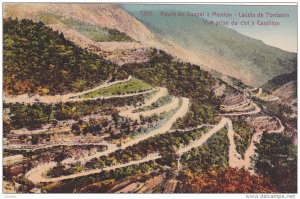 Route de Sospel a MENTON, Alpes Maritimes, France, Lacets de Fontanin, Vue pr...