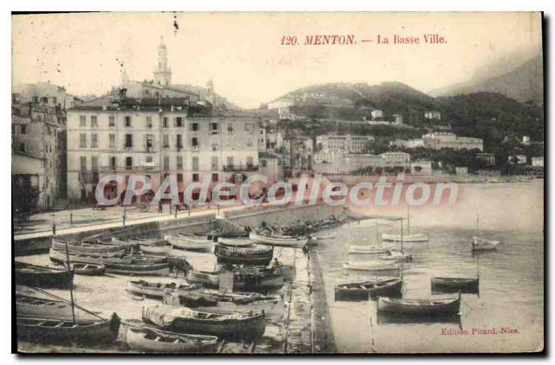 Postcard Menton Old Lower Town