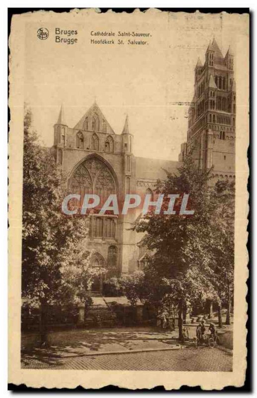Old Postcard Belgium Bruges Cathedrale Saint Sauveur