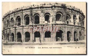 Postcard Old Nimes Les Arenes Exterior view