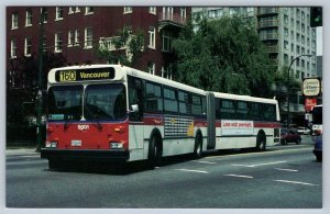 BC Transit 9001 Articulated Bus, Burrard St, Vancouver British Columbia Postcard