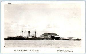 RPPC  CAIMANERA, CUBA  Real Photo DESEO WHARF Aguirre Photo 1930s-40s Postcard