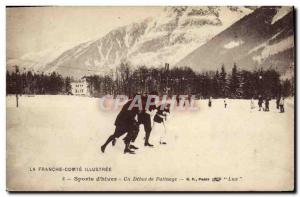 Old Postcard of Sports & # 39hiver An early Skating Franche Comte