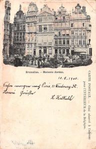 Bruxelles Belgium Maison dorees Scenic View Antique Postcard J60800