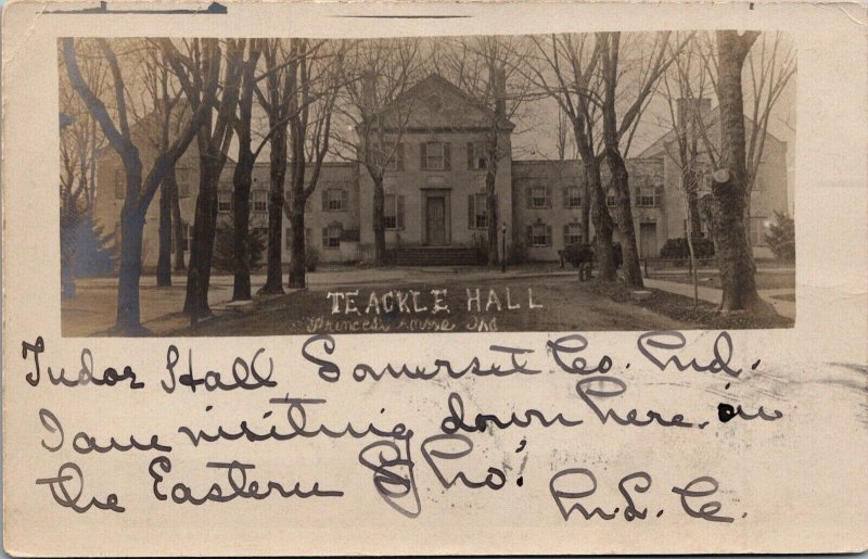 Real Photo Postcard Teackle Hall Mansion in Princess Anne, Maryland~134171