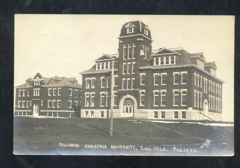 RPPC ENID OKLA. OKLAHOMA CHRISTIAN UNIVERSITY VINTAGE REAL PHOTO POSTCARD