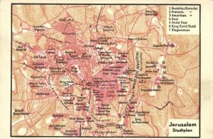 israel palestine, JERUSALEM, City Map (1920s)