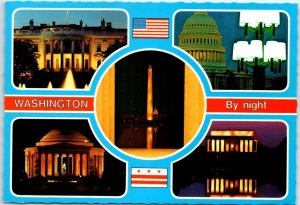 Postcard - Washington by night - Washington, District of Columbia